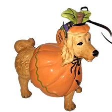 Blue Sky Clayworks Fall Halloween Golden Retriever Pumpkin Costume Figurine NEW