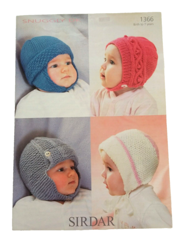 Hat Knitting Pattern Sirdar Snuggly DK 1366 Birth to 7 Years - Afbeelding 1 van 4