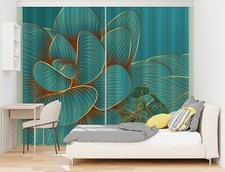 3D Blue Flower Texture A6226 Photo Curtain Window Blockout Fabric Amy 2024