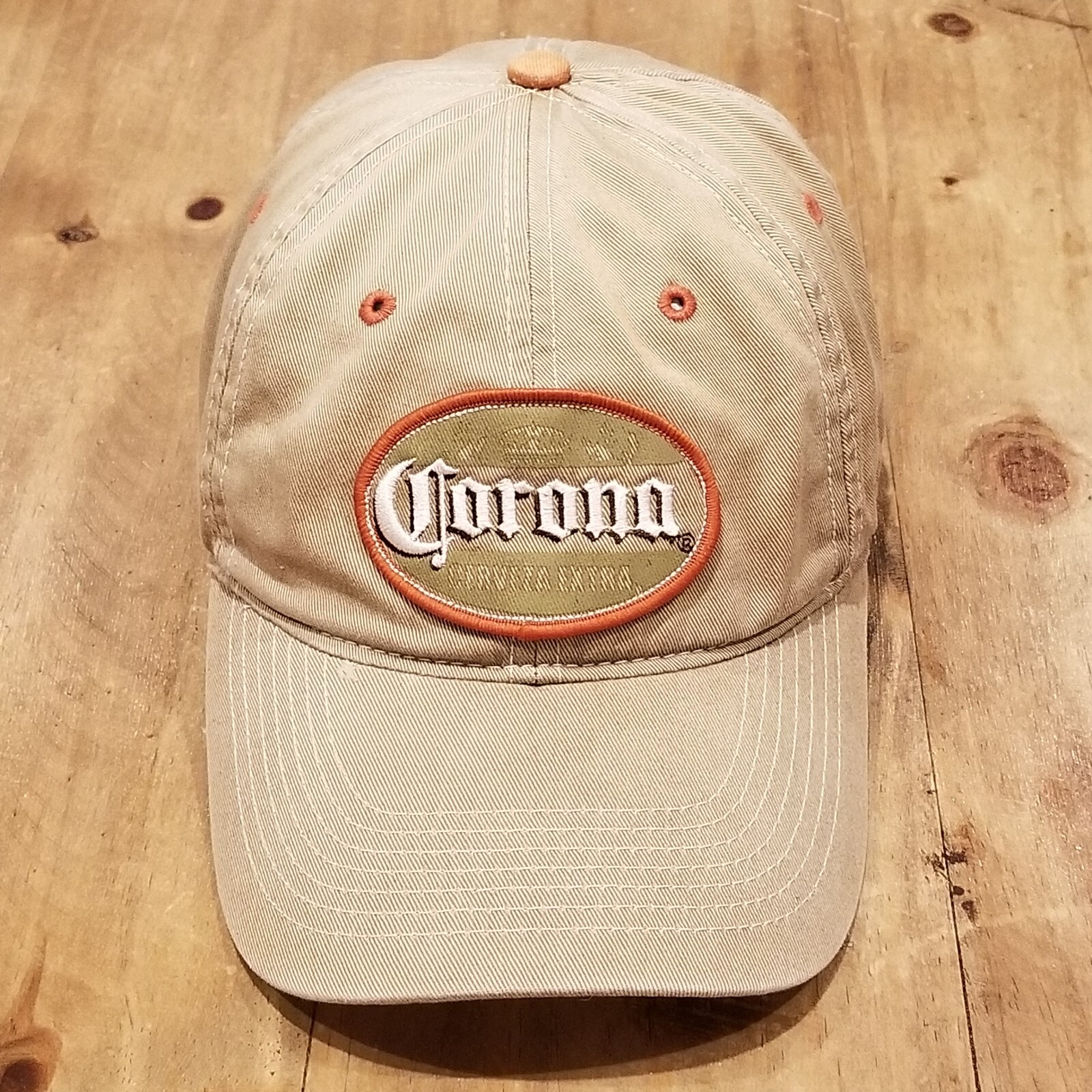 Corona Beer Hat Cap strap Back Brown Patch One Si… - image 1