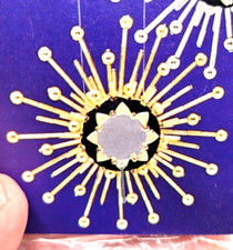LeeWards MIRRORED SNOWFLAKE Gold Vtg Pinning Sequin Bead Christmas Ornament Kit