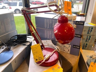 Light Source Sympa Desk Lamps Model LS21509 Metallic Red (T2-1MP)