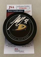 Jakob Silfverberg signed Anaheim Ducks Official Game Puck autographed JSA
