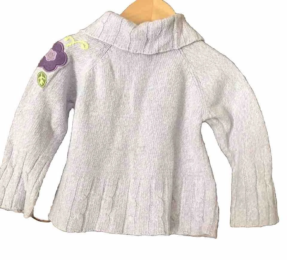 Kid Connection Cardigan Sweater 12 Months Girl Purple L/S Cotton Toddler - Image 2 of 4