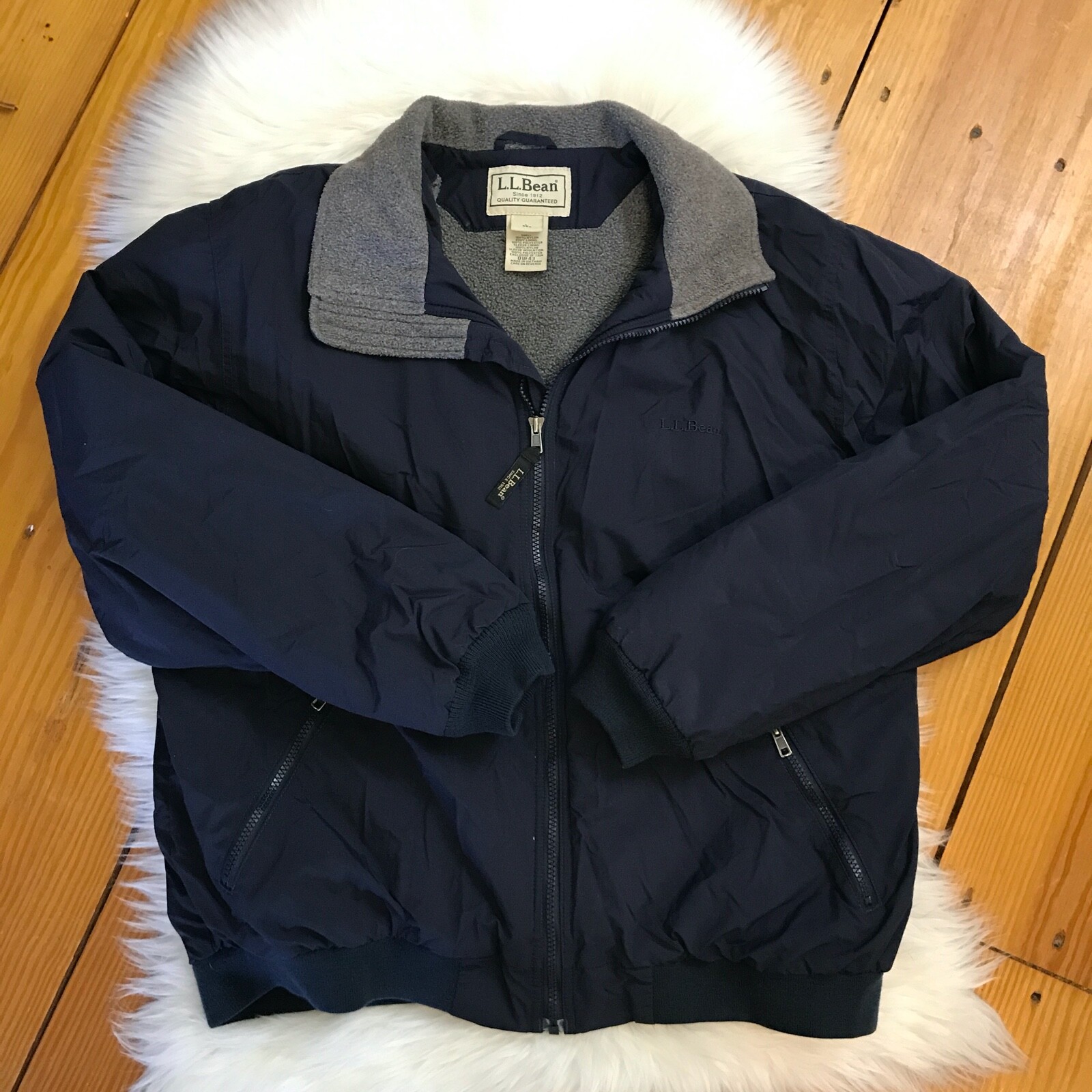 LL Bean Jacket Coat Mens Large L Navy 