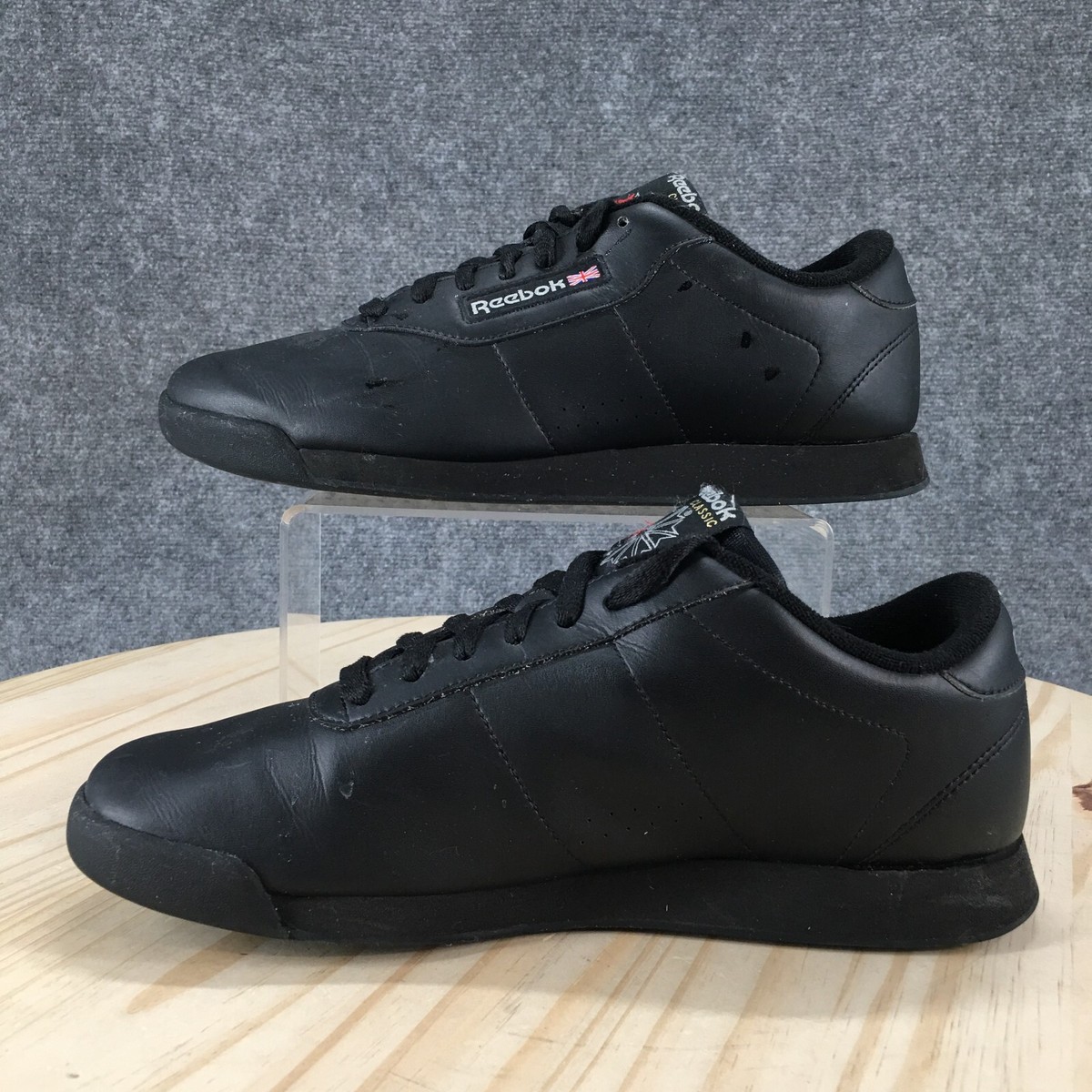 Reebok Shoes TÃªnis F Princess Leather Reebok Shoes Womens 10 Wide D  Classic Princess Sneakers Black Lace Up Low Top