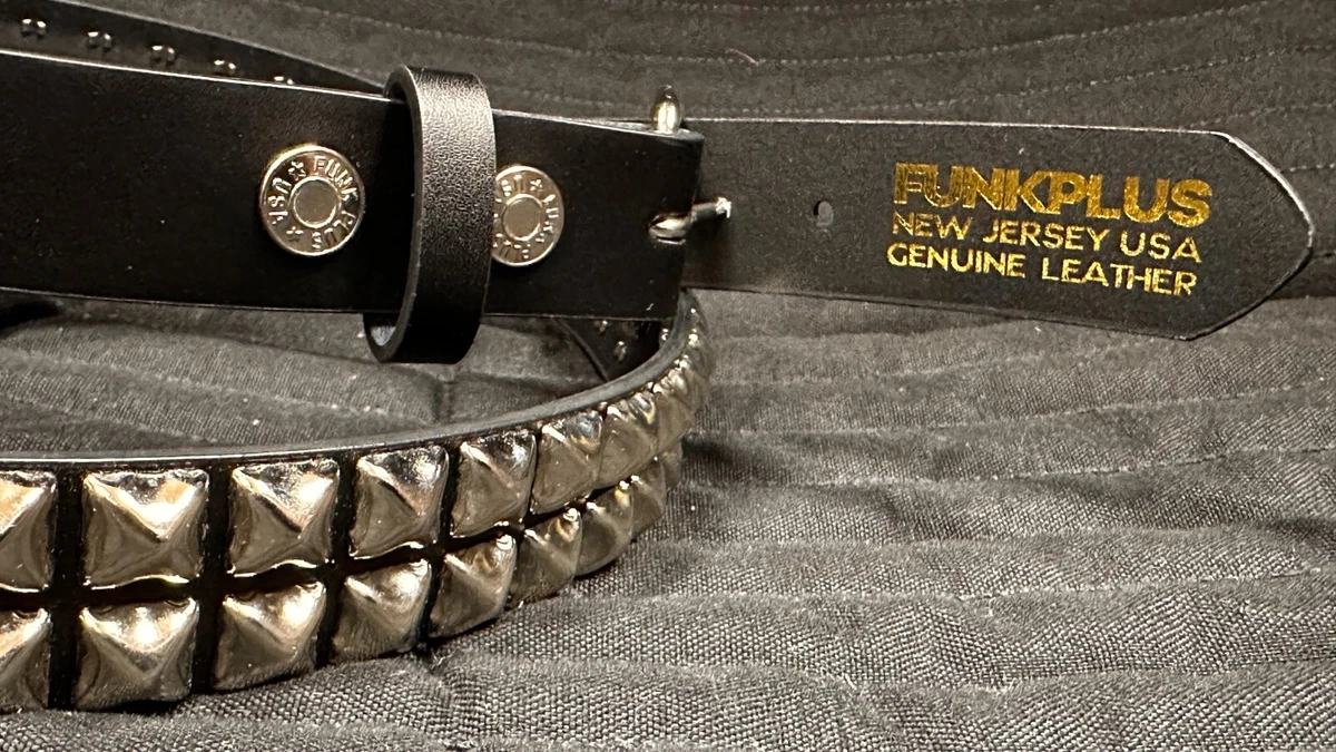 Two Row Pyramid Stud Belt Leather Handmade Studded Belt Punk Goth By Funk Plus