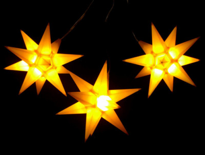 3er LED Auen-Stern-Set gelb Auenstern Adventsstern Weihnachtsstern  Outdoor | eBay.de