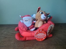 NWT Kids Preferred Plush Rudolph The Red Nosed Reindeer Finger Puppets w/ Sleigh