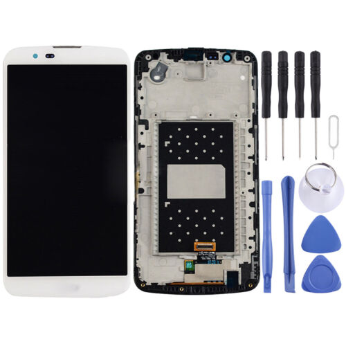 TFT LCD Screen for LG K10 Digitizer Full Assembly with Frame (White) - Picture 1 of 4
