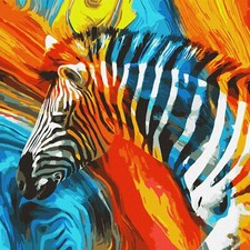 Ideyka Painting by Numbers kit Colored zebra KHO4269