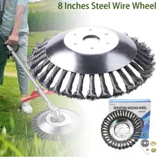 8 inch Steel Wire Wheel Brush Cutter Weed Eater Grass Trimmer Head Garden Clean