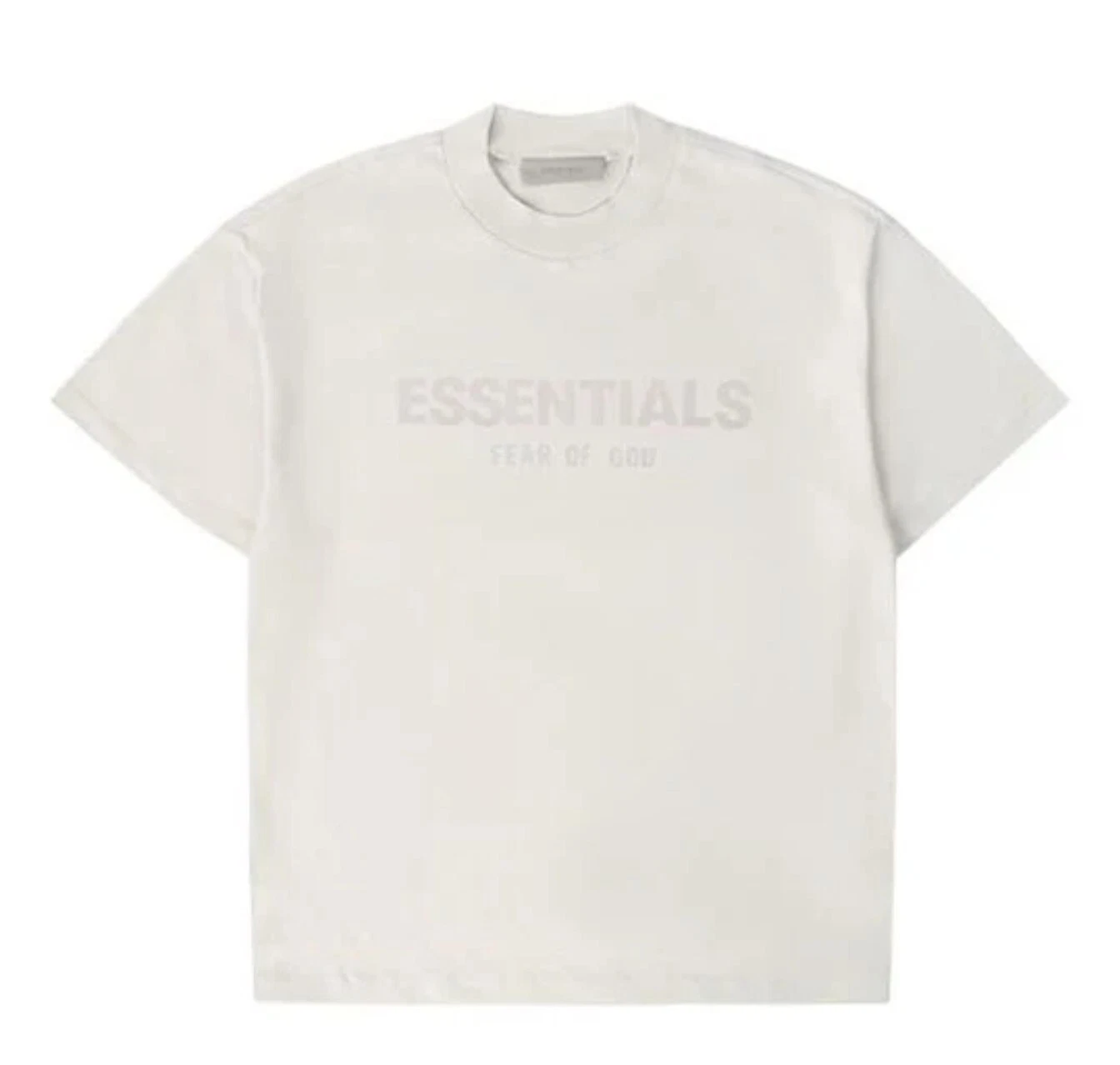 FEAR OF GOD ESSENTIALS NUOVISSIMA T SHIRT PAURA DI DIO ESSENTIALS GREIGE (FW21) UOMO TAGLIA LARGE INNSERCT