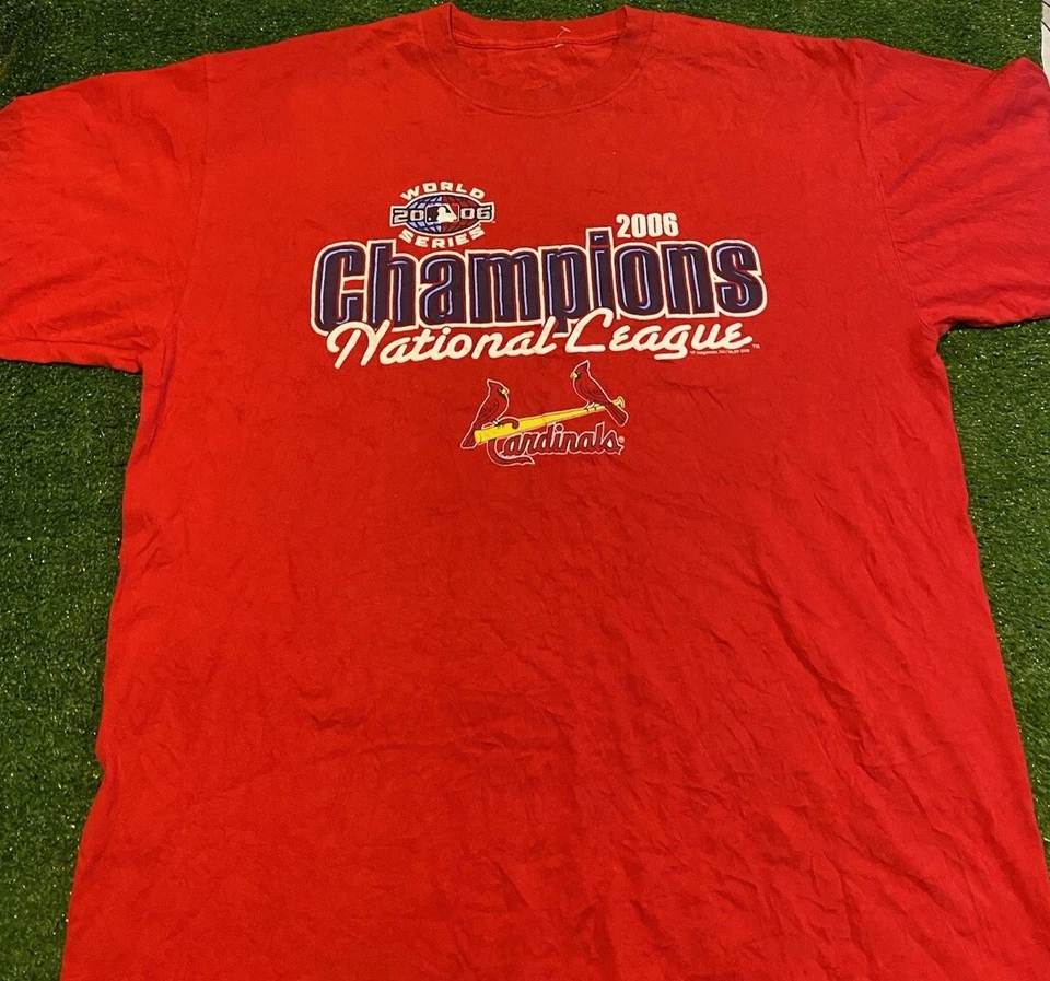 Camisa De Colección Cardenales de San Luis Para Hombre Extra Grande Roja Serie Mundial Y2K MLB 21 Foto 4 de 4