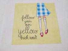 FOLLOW YOUR OWN YELLOW BRICK ROAD-PATTI MANN-HANDPAINTED NEEDLEPOINT CANVAS