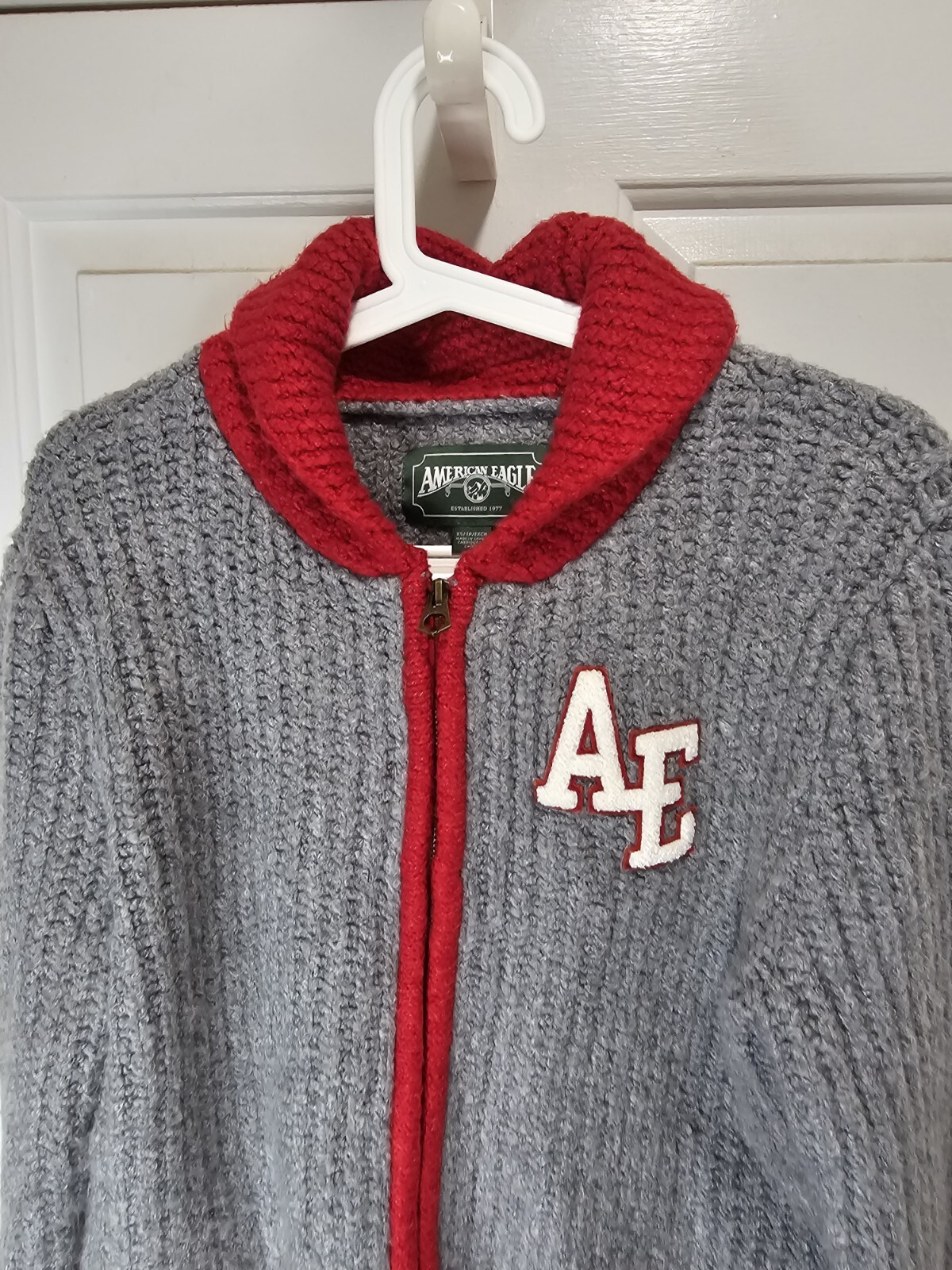 American Eagle Patchwork Knit Cardigan Sweater si… - image 5