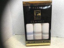 Paris Classic 3 Men  s Handkerchiefs NIB