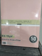 Recollections Cardstock Paper 8 1/2" x 11" 50 Sheets TEA PARTY Pink Color 65Lb