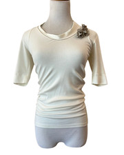 Brunello Cucinelli White Shirt with Flower Detail