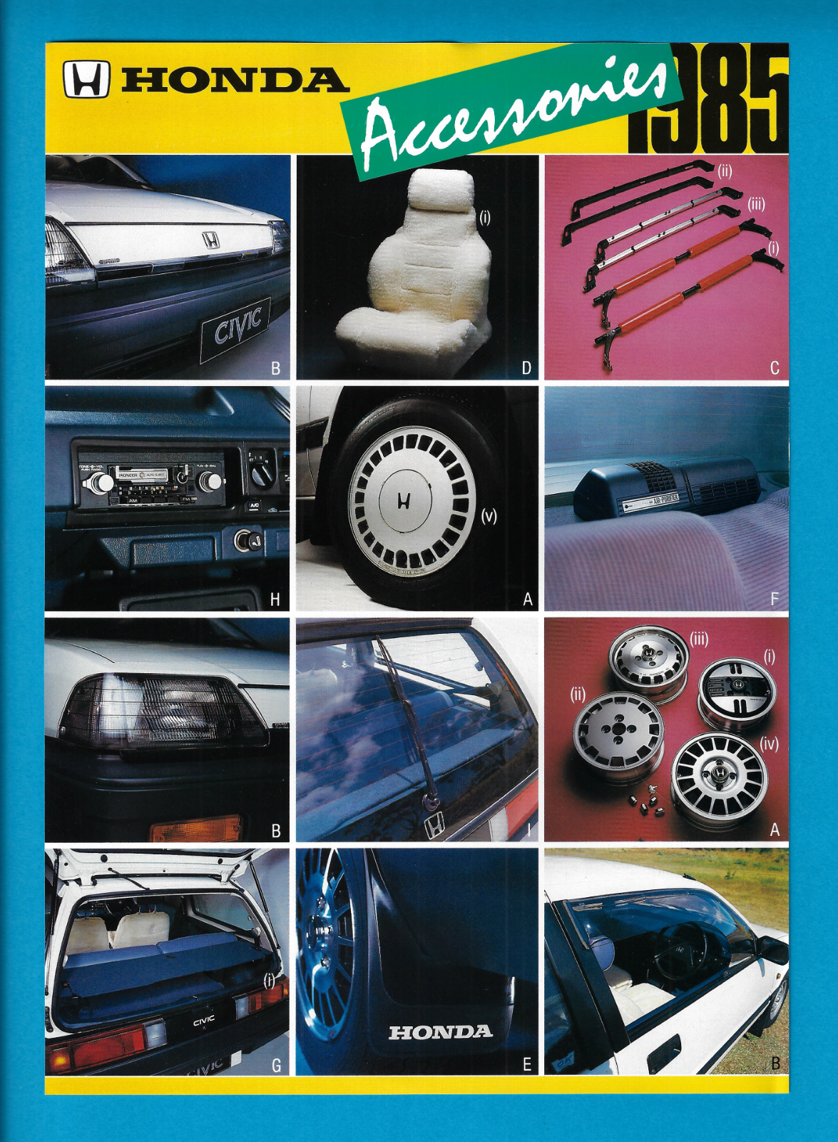 HONDA AUTOMOTIVE 1985 MODELS ACCESSORIES BROCHURE