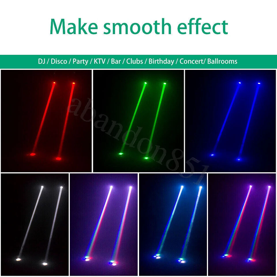 Mini Moving Head Stage Light RGBW DMX Beam Spot Lighting DJ Disco Show Wedding - Image 4 of 4