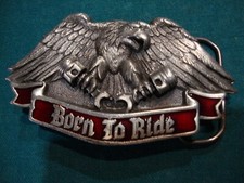 1992 The Great American Belt Buckle Harley-Davidson Born to Ride Eagle w/ Box