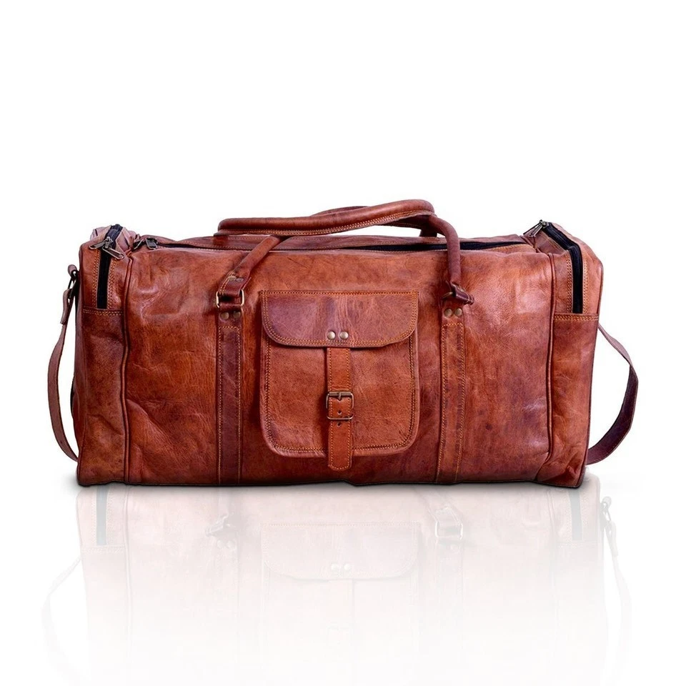 Borsone Da Viaggio Uomo In Pelle PU – Marrone – Bagaglio A Mano Weekend Sport