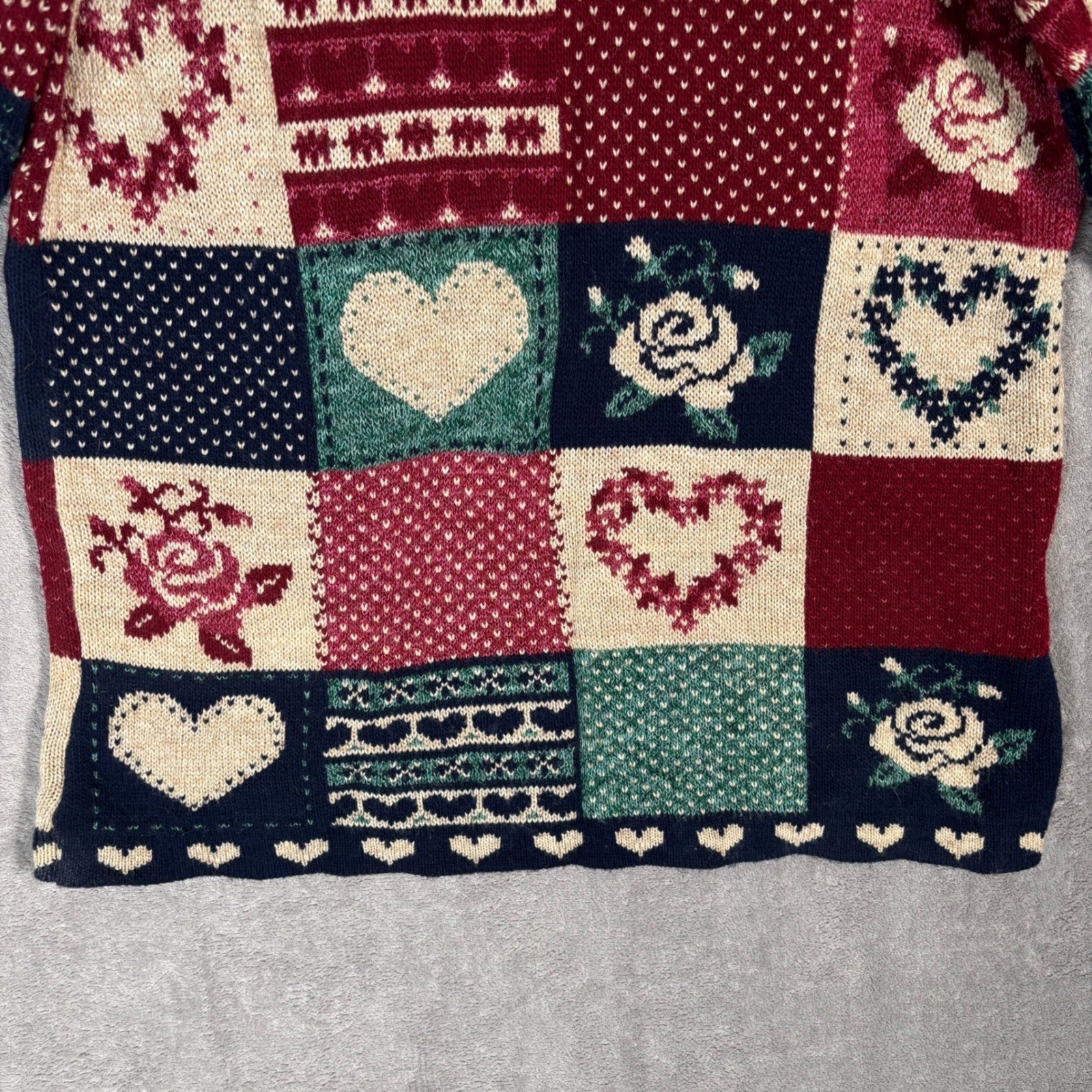 Classic Elements Vintage 90s Patchwork Heart Rose… - image 11