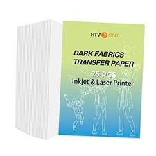 Heat Transfer Paper for Dark T Shirts -25 8.5"x11", 25 Sheets For Dark Color