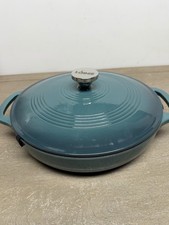 Lodge 3.6 Qt Enameled Cast Iron Covered Casserole Dutch Oven Lagoon Blue