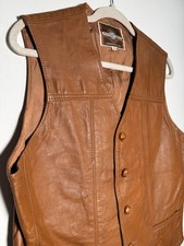 Pioneer Wear Vintage Leather Vest - Brown - Size 40
