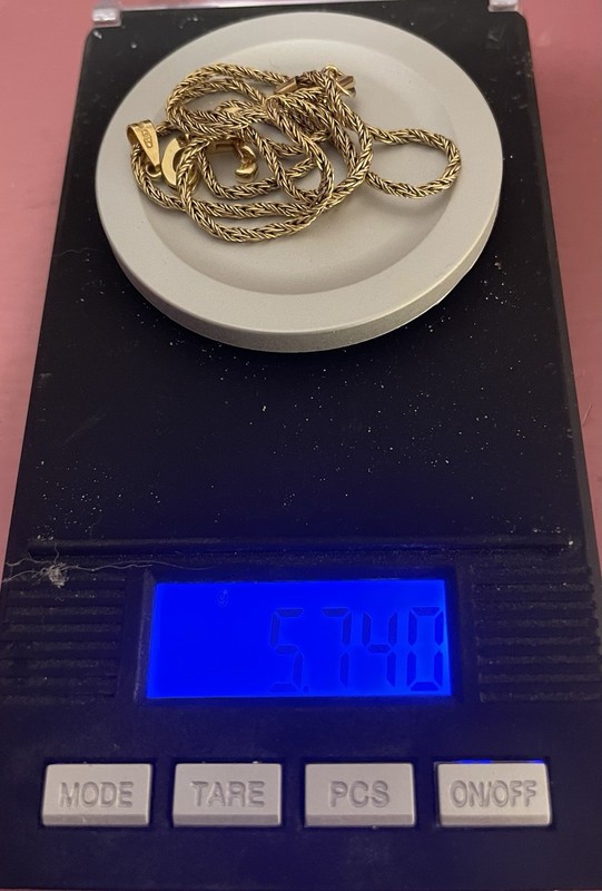 6.95 Grams - 14k Gold 23” 585 Marked/Tested - Scrap/wear/repair Necklace
