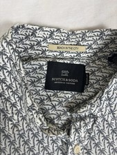 Scotch Soda Button Up Shirt Beach In The City Mens XL Long Sleeve White Palm