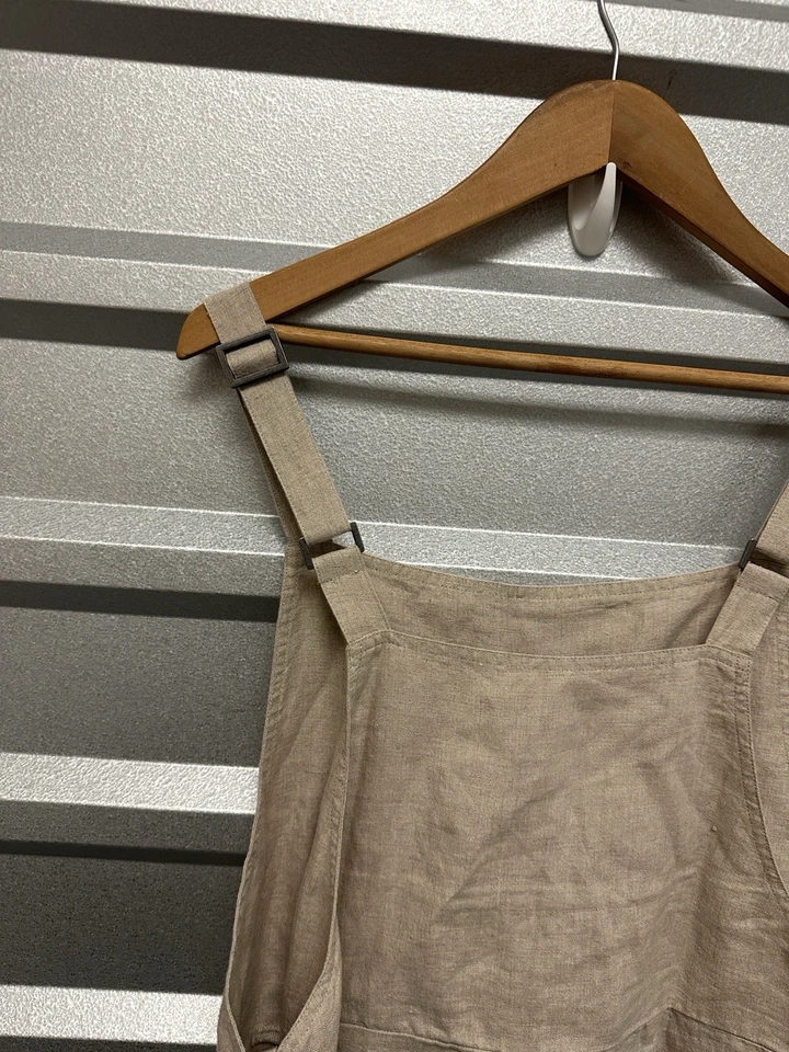 Mono mameluco para mujer Eileen Fisher beige talla mediana 100 % LINO bolsillos Foto 2 de 4