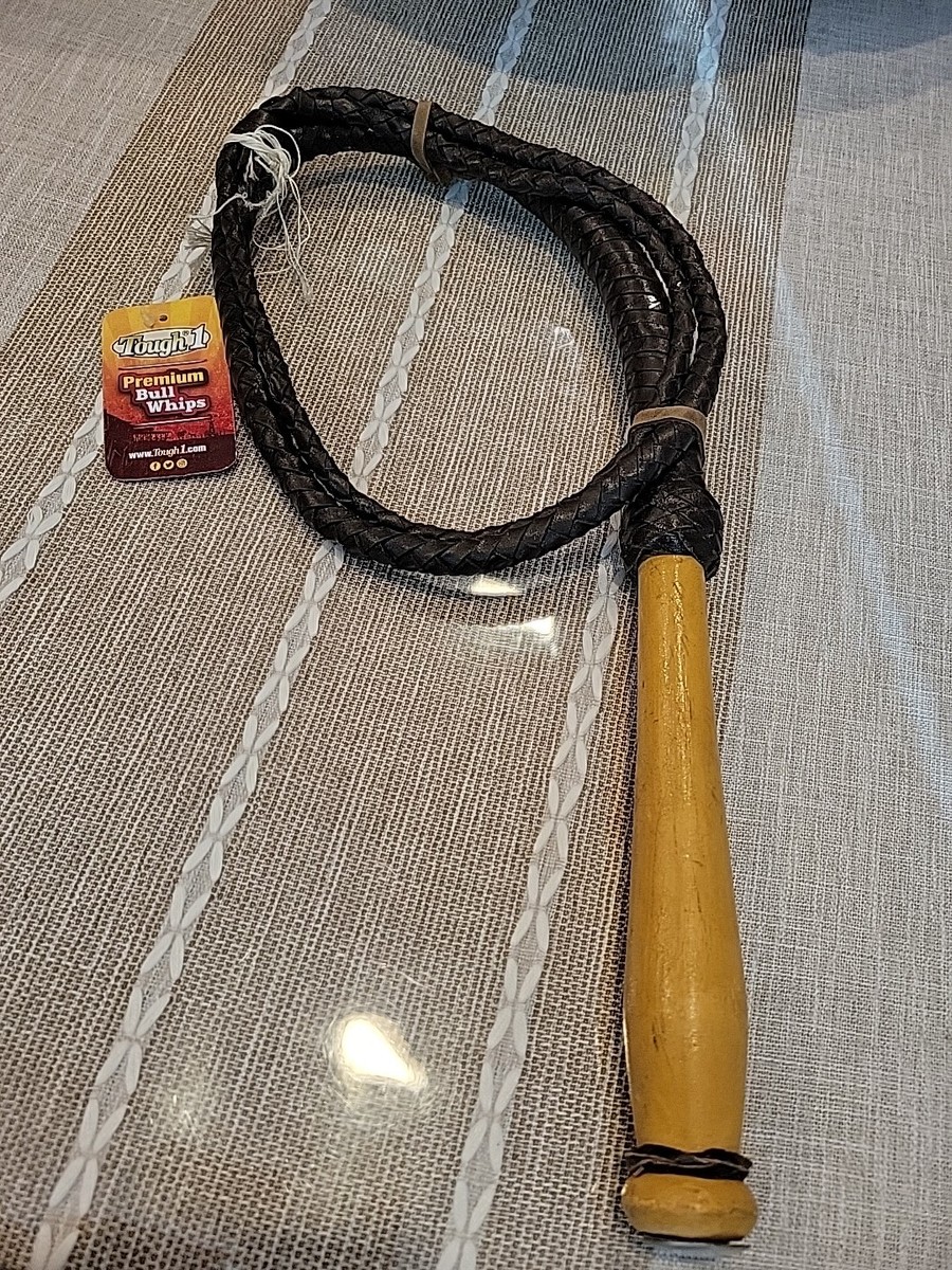 Tough 1 Swivel Handle Hand Braided Bull Whip, Assorted Leather, 6