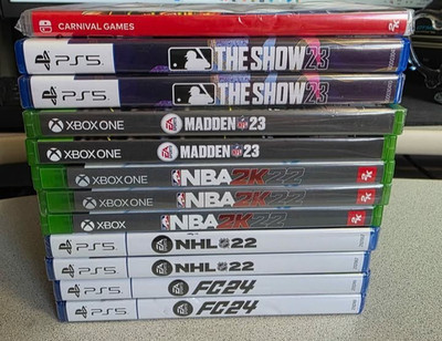 Resellers Lot Video Games (12) for PS5, Xbox One, and Nintendo Switch