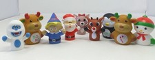 Rudolph Red Nosed Reindeer Finger Puppets Lot Of 9 Figure Christmas Rubber