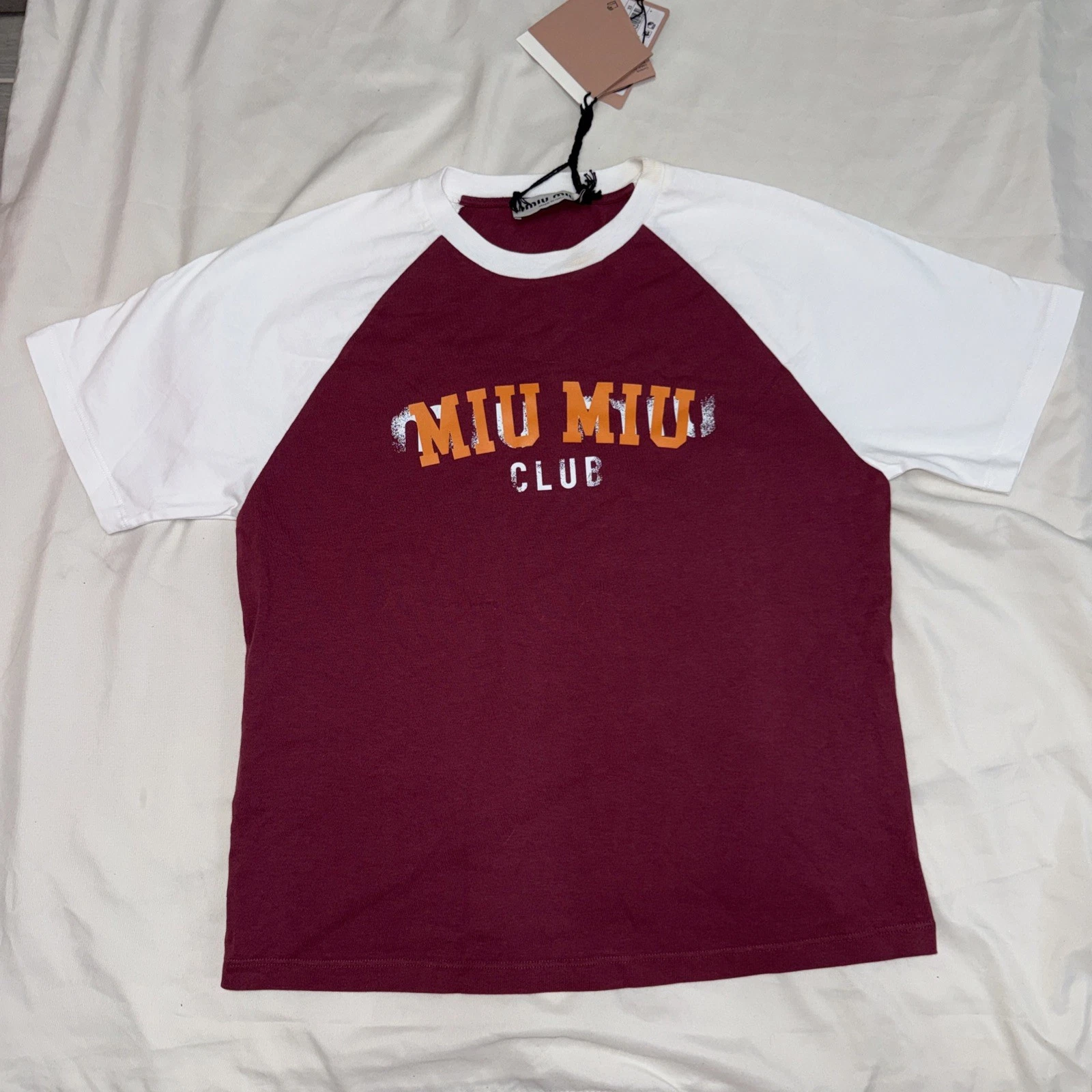 Miu Miu — Miu Miu 22 years Cotton T-shirt XS Ladies' Burgundy  MJN400
