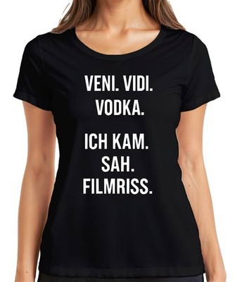 Veni Vidi Vodka I Came Saw Movie Crack Party Gift Funny Celebration Womens T-Shirt
