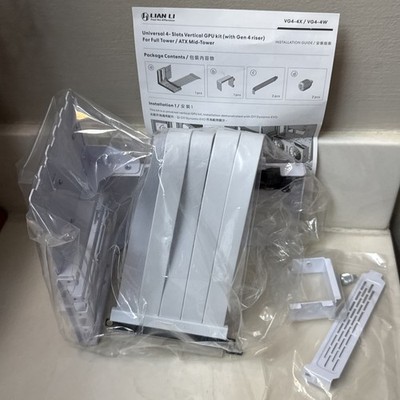 LIAN LI UNIVERSAL 4- SLOTS VERTICAL GPU KIT (WITH GEN 4 RISER) VG4-4 WHITE