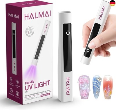Halmai UV-Nagellampe für Gelnägel, kabellos und wiederaufladbar, mit L