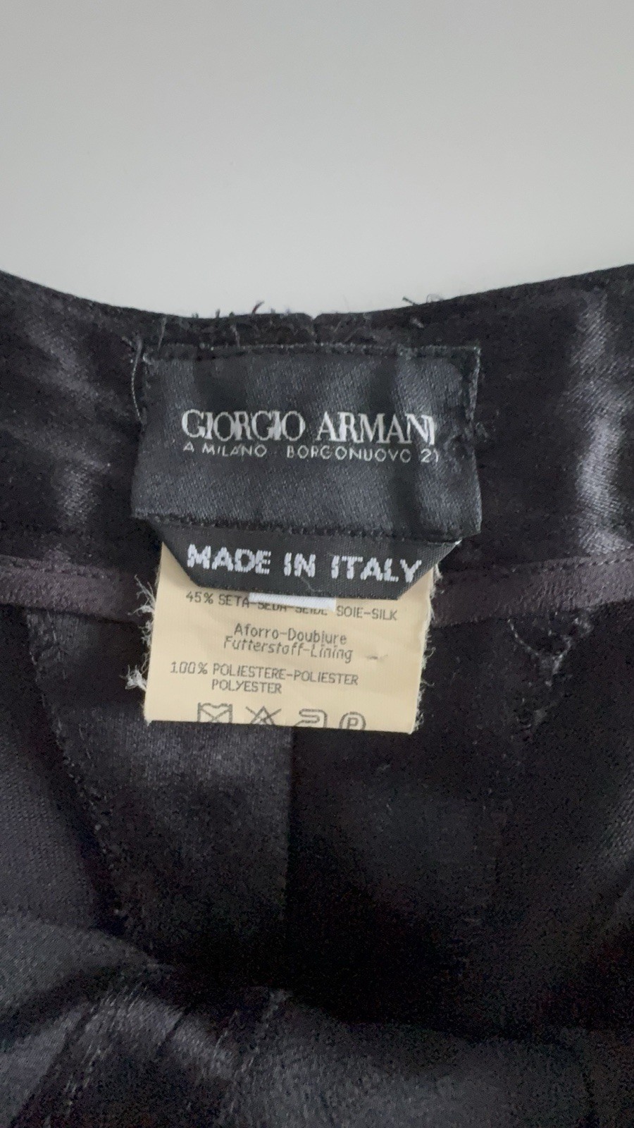 Vtg Giorgio Armani Black Label Wool Silk Trousers Pants Size 44 (US 8-10) Italy