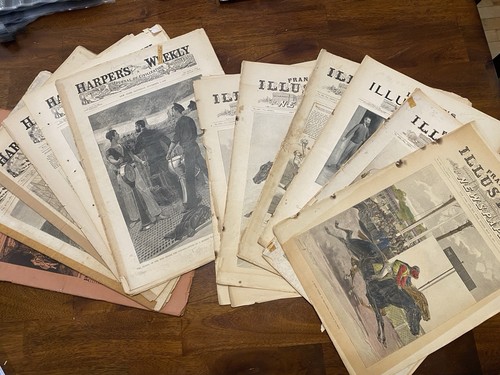 Lot Of 12 Harper’s Weekly And Frank Leslie’s Illustrated 1865-1894