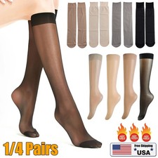 Sheer Knee High Stockings for Women 15 Denier Ladies Nylon Knee Highs Trouser US