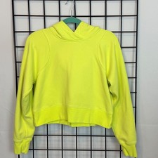Lululemon Loungeful Cropped Hoodie Womens 6 Electric Lemon Activewear Athleisure