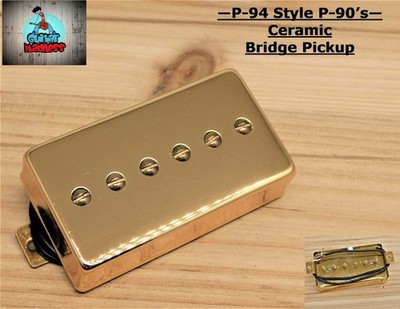 P-94 Style Humbucker sized P-90 Bridge Pickup Gold (Ceramic 5)