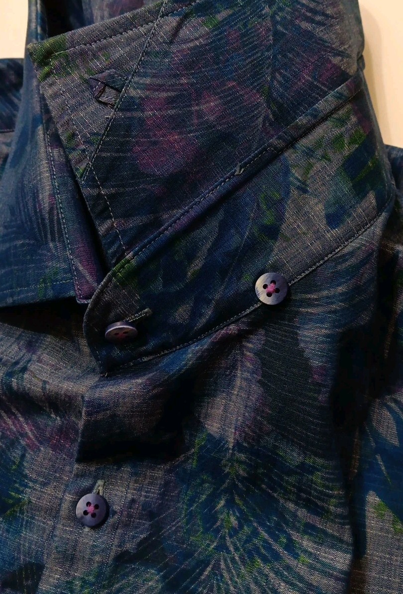 Stone Rose floral Button Down Collared Dress Shir… - image 13