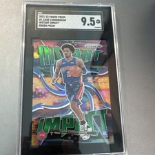 Panini Prizm 2021-22 Cade Cunningham #1 Instant Impact Green Prizm SGC 9.5 (RC  