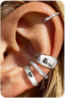 Ear Cuff Set Damen,4 Paar Ohrklemmen Ohne Piercing,Fake Helix Ohrringe | Verstel