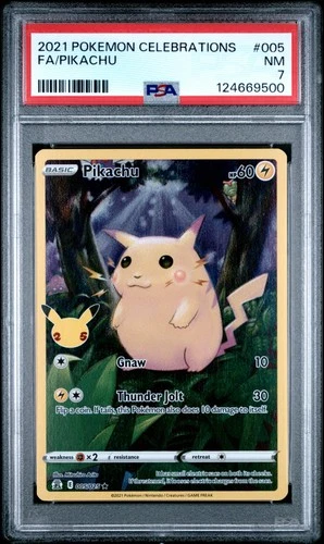 2021 POKEMON CELEBRATIONS #005 FULL ART/PIKACHU PSA 7